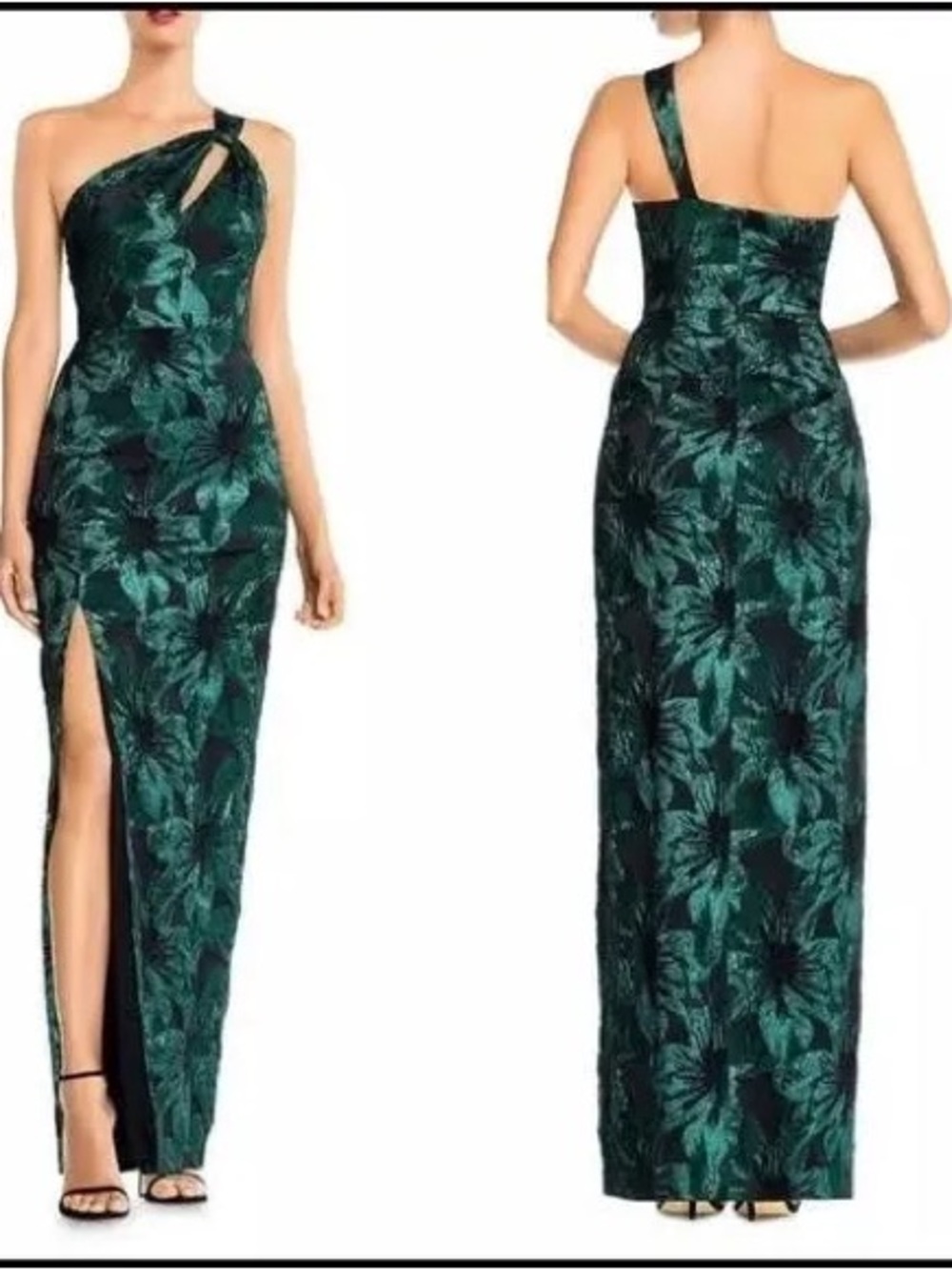 NEW Aidan Mattox Dresses | New Aidan Mattox Metallic Jacquard One-Shoulder Gown